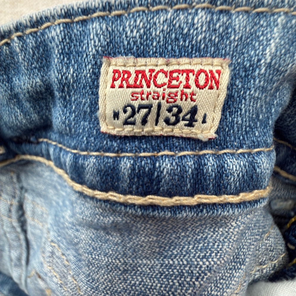 MEK Denim Princeton Jeans Womens 27 Embroidered Straight Light Blue Y2K W1PRINS4 - Picture 5 of 11
